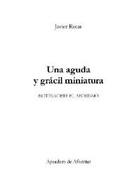 Una aguda y grácil miniatura. Notas sobre el aforismo