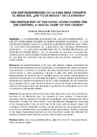 Los gentileshombres de la Casa Real durante el siglo XIX, ¿un 