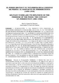 El poder militar y su influencia en la libertad de prensa: el conflicto de jurisdicciones (1883-1906)