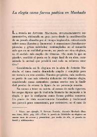 La elegía como forma poética en Antonio Machado