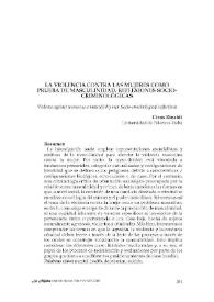 La violencia contra las mujeres como prueba de masculinidad. Reflexiones socio-criminológicas 