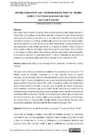 Entrelíneas para una introspección poética: Rubén Darío y Antonio Machado en 1903