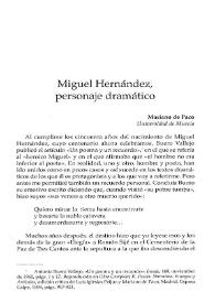 Miguel Hernández, personaje dramático