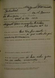 Inscripción de Miguel Hernández en el colegio Santo Domingo (Orihuela), 1923