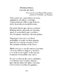 Poema final. Canción del llanto