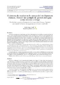 El sistema de meskat en la cuenca del río Hammam (Sousse, Túnez): un ejemplo de gestión del agua como recurso y riesgo