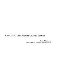 Laudatio de Carmen Bobes Naves