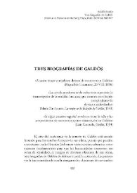 Tres biografías de Galdós 