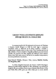 Leer y ver a Gustavo Adolfo Bécquer en el siglo XXI 