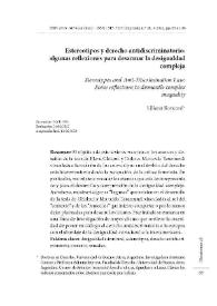 Estereotipos y derecho antidiscriminatorio: algunas reflexiones para desarmar la desigualdad compleja 