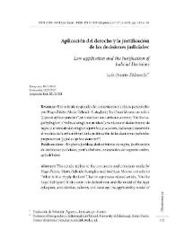 Aplicación del derecho y la justificación de las decisiones judiciales 
