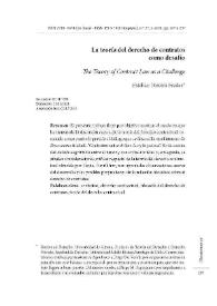 La teoría del derecho de contratos como desafío 