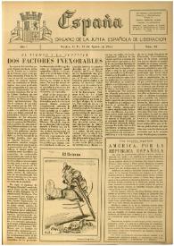 España : Órgano de la Junta Española de Liberación. Año I, núm. 28, 12 de agosto de 1944