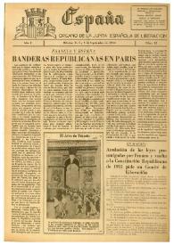 España : Órgano de la Junta Española de Liberación. Año I, núm. 32, 9 de septiembre de 1944