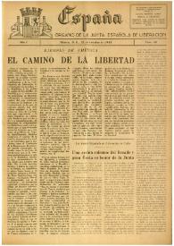 España : Órgano de la Junta Española de Liberación. Año I, núm. 38, 21 de octubre de 1944