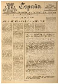 España : Órgano de la Junta Española de Liberación. Año II, núm. 54, 17 de febrero de 1945