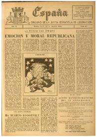 España : Órgano de la Junta Española de Liberación. Año II, núm. 61, 14 de abril de 1945