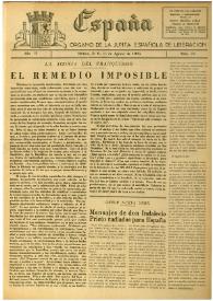 España : Órgano de la Junta Española de Liberación. Año II, núm. 78, 11 de agosto de 1945