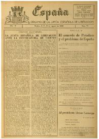 España : Órgano de la Junta Española de Liberación. Año II, núm. 79, 18 de agosto de 1945