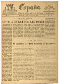 España : Órgano de la Junta Española de Liberación. Año II, núm. 82, 8 de septiembre de 1945