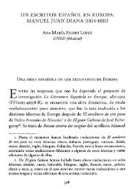 Un escritor español en Europa: Manuel Juan Diana (1814-1881)