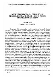 Desde 2018 hasta la eternidad: Miguel Hernández, el nuevo poeta inspirador en EE. UU.