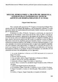 Miguel Hernández a través de 