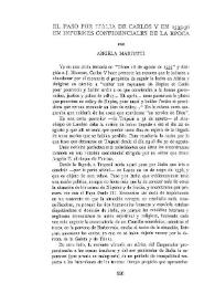 El paso por Italia de Carlos V en 1535-36, en informes confidenciales de la época