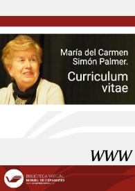 María del Carmen Simón Palmer.  Curriculum vitae