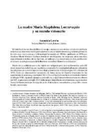 La madre María Magdalena Lorravaquio y su mundo visionario 