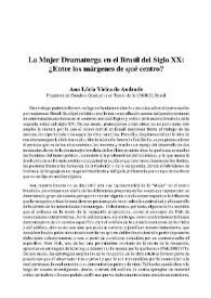 La Mujer Dramaturga en el Brasil del Siglo XX: ¿Entre los márgenes de qué centro?