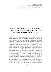 Emilia Pardo Bazán y la vida en la calle (o cómo nace, y se hace, un paradigma descriptivo) 