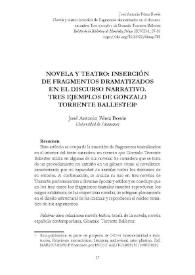 Novela y teatro: inserción de fragmentos dramatizados en el discurso narrativo. Tres ejemplos de Gonzalo Torrente Ballester 