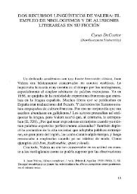 Dos recursos lingüísticos de Valera: el empleo de neologismos y de alusiones literarias en su ficción
