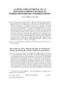 La evolución espiritual de la Monarquía hispana durante el período denominado 