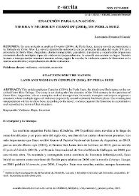 Exacción para la nación. Tierra y mujer en “Complot” (2004), de Perla Suez