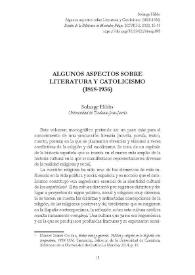 Algunos aspectos sobre literatura y catolicismo (1868-1936) 
