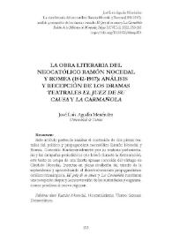 La obra literaria del neocatólico Ramón Nocedal y Romea (1842-1907): análisis y recepción de los dramas teatrales 