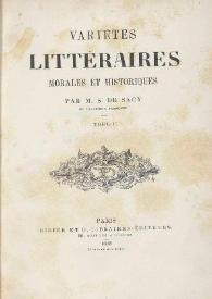 Variétés littéraires, morales et historiques. Tome II