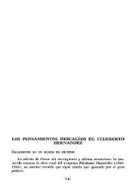 Los pensamientos descalzos de Felisberto Hernández 