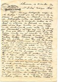 Carta de Miguel de Unamuno a Jose Enrique Rodó. Salamanca, 13 de diciembre de 1900