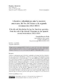 Liberales y absolutistas ante la cuestión americana, del fin del Trienio a la segunda restauración (1822-1824)