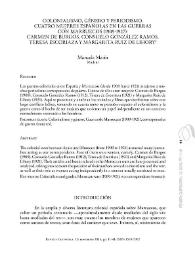 Colonialismo, género y periodismo. Cuatro mujeres españolas en las Guerras con Marruecos (1909-1927): Carmen de Burgos, Consuelo González Ramos, Teresa Escoriaza y Margarita Ruiz De Lihory