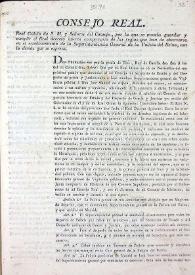 Real Cédula de S. M. y señores del Consejo, por la que se manda guardar y cumplir el real decreto inserto comprensivo de las reglas que han de observarse en el establecimiento de la Superintendencia General de la Policia del Reino con lo demas que se espresa