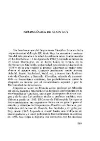 Necrológica de Alain Guy