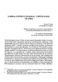 Larra: crítico teatral-crítico del teatro