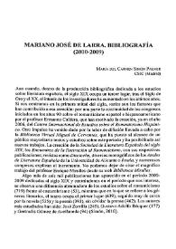 Mariano José de Larra. Bibliografía (2000-2009)