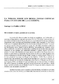 La mirada sobre los Borja (Notas críticas para un estado de la cuestión)