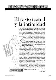 El texto teatral y la intimidad 