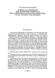 Sobre la condición de escritor en España en la segunda mitad del siglo XIX. Juan Valera y el dinero